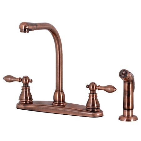 Kingston Brass American Classic Centerset Kitchen Faucet W/Side Sprayer, Cppr KB716ACLSP